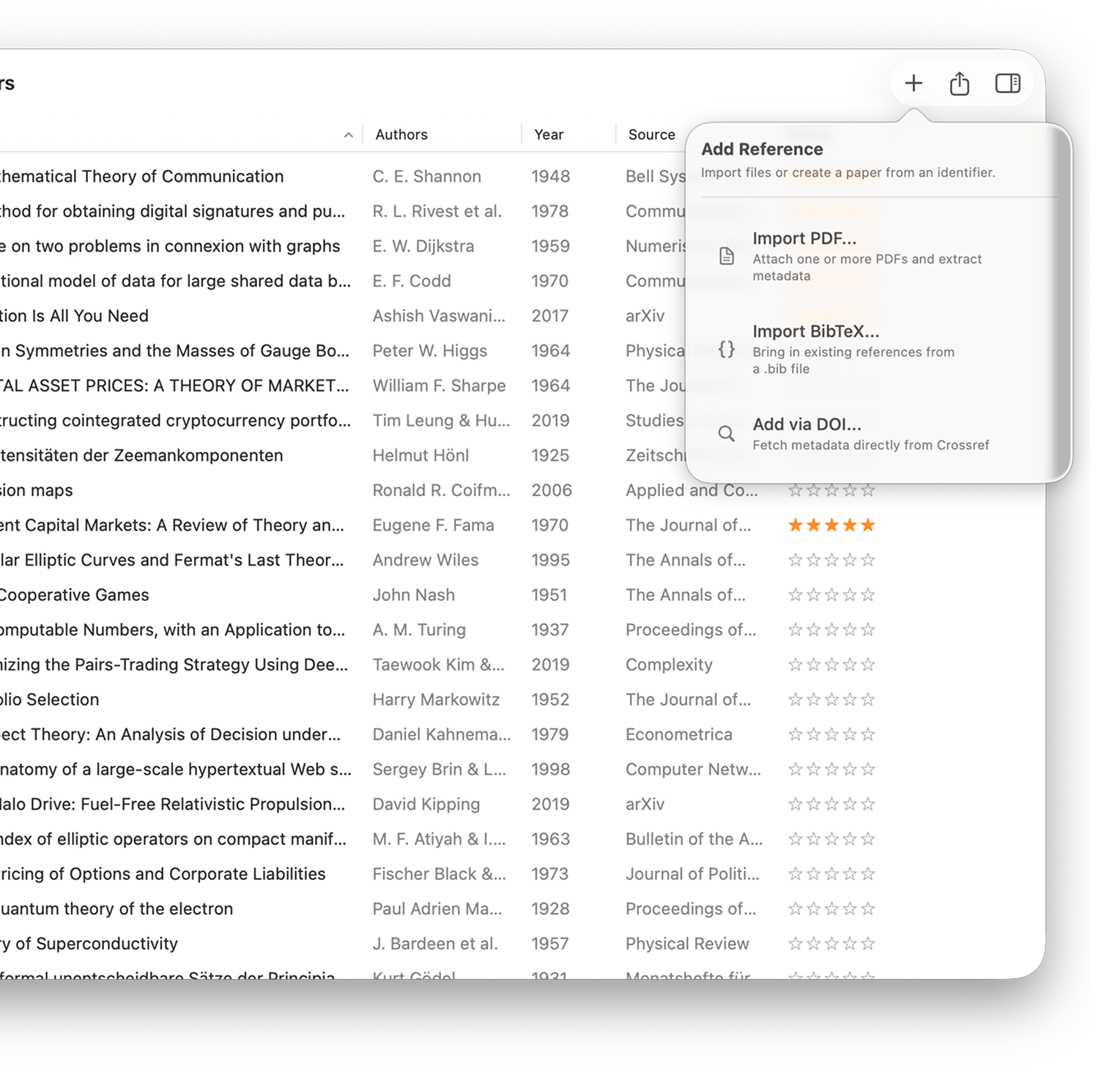 Smart metadata import in Lattice — auto-fetch from PDF, DOI, and BibTeX